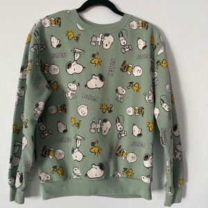 Peanuts Mint Green Character Sweatshirt
